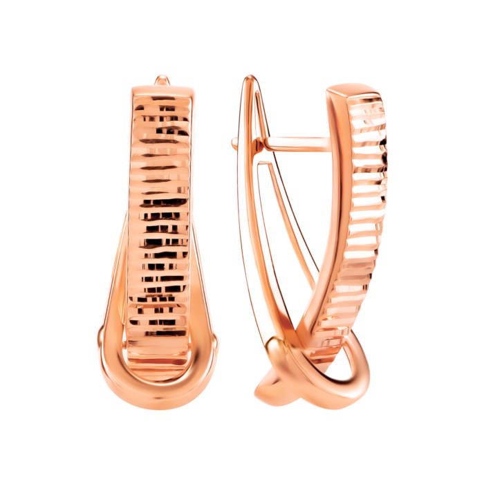 Золотые серьги с алмазной гранью. Артикул UG502924-11/01/2