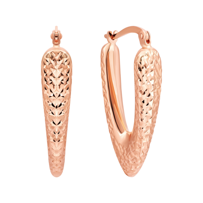 Золотые серьги с алмазной гранью.Артикул UG52/10/285