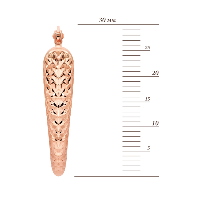 Золотые серьги с алмазной гранью.Артикул UG52/10/285