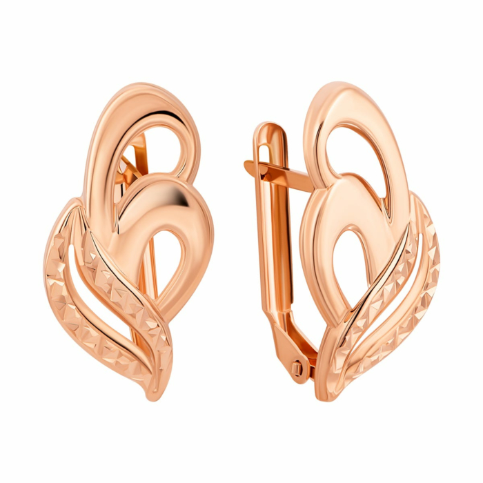 Золоті сережки з алмазною гранню. Артикул UG52112015801