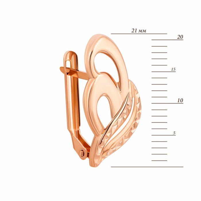 Золоті сережки з алмазною гранню. Артикул UG52112015801
