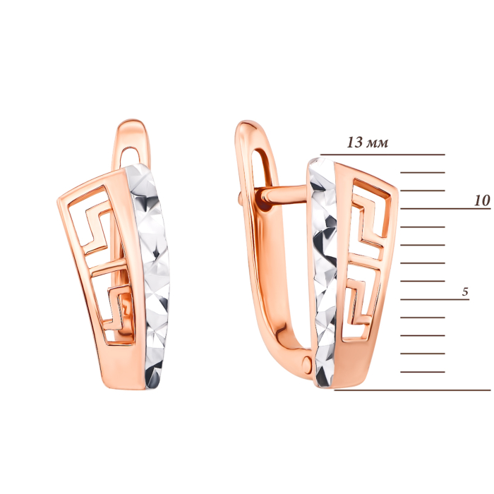 Золотые серьги с алмазной гранью (21321)