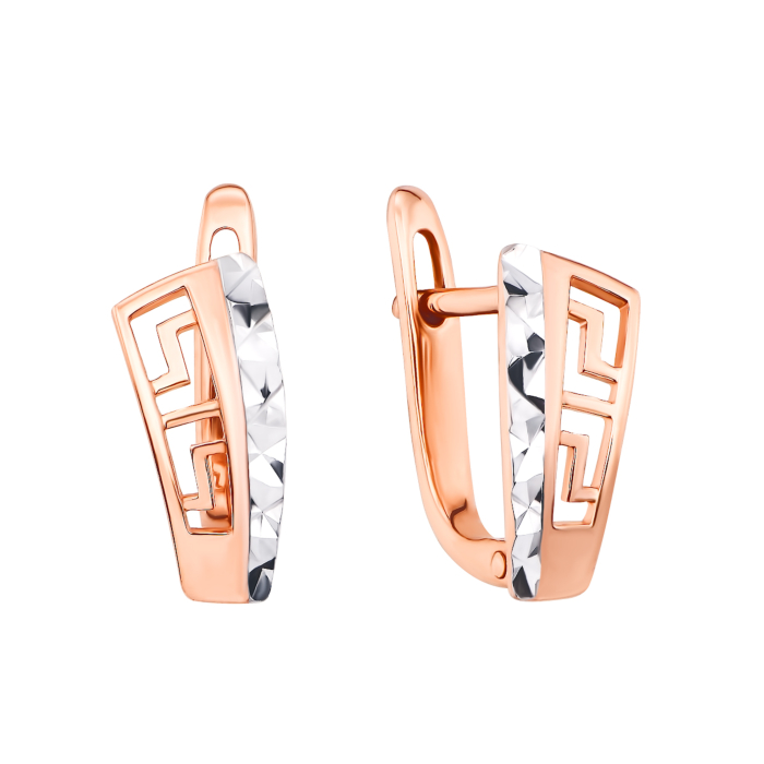 Золотые серьги с алмазной гранью (21321)