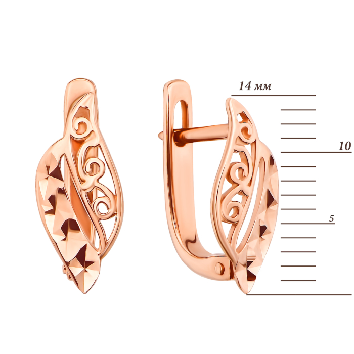 Золотые серьги с алмазной гранью (21353 к)