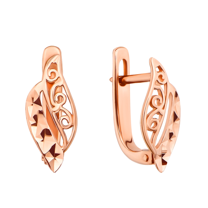 Золотые серьги с алмазной гранью (21353 к)