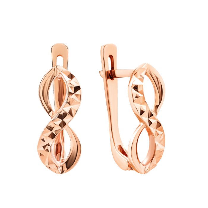 Золотые серьги с алмазной гранью. Артикул UG5с011