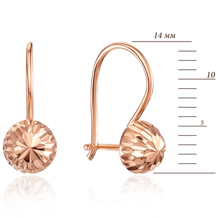 Золотые серьги с алмазной гранью. Артикул 02838/01/2