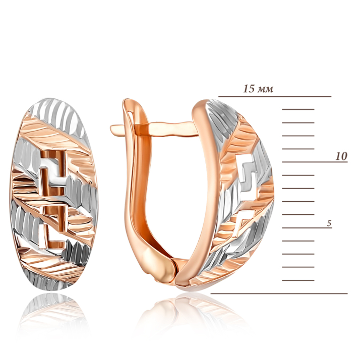 Золотые серьги с алмазной гранью. Артикул 02840-9/01/3 (02840/и)