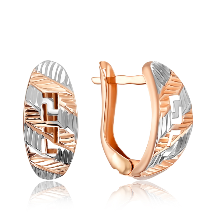 Золотые серьги с алмазной гранью. Артикул 02840-9/01/3 (02840/и)