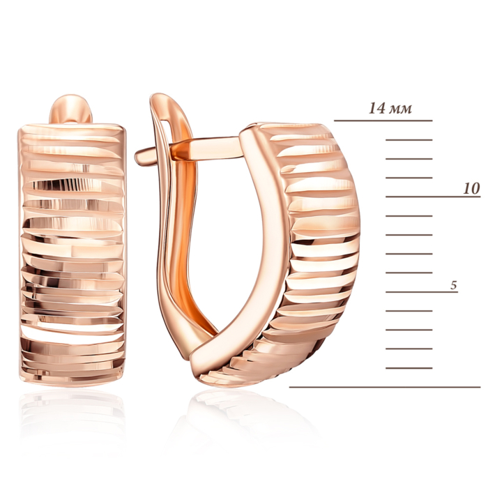 Золоті сережки з алмазною гранню. Артикул 02841-11/01/2 (02841/л)