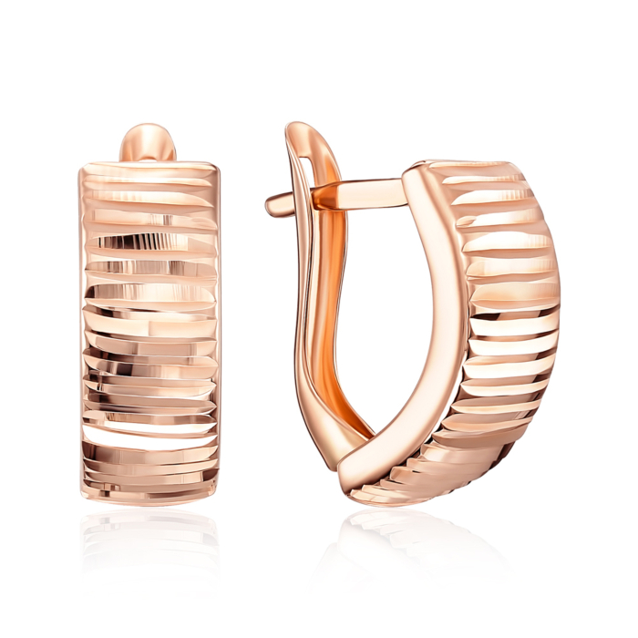 Золоті сережки з алмазною гранню. Артикул 02841-11/01/2 (02841/л)