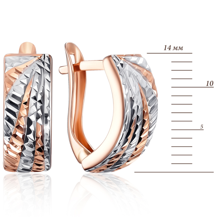 Золотые серьги с алмазной гранью. Артикул 02841-26/01/3