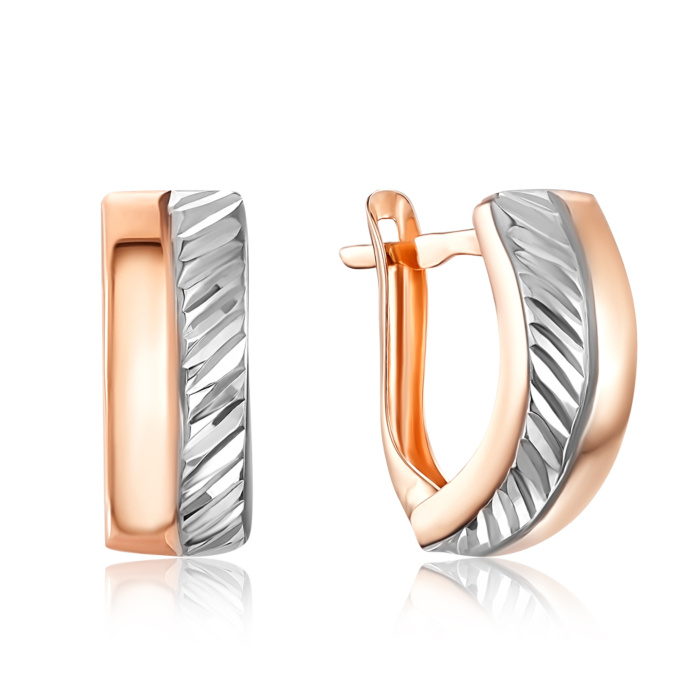 Золотые серьги с алмазной гранью. Артикул 02841-4/01/3 (02841/г)