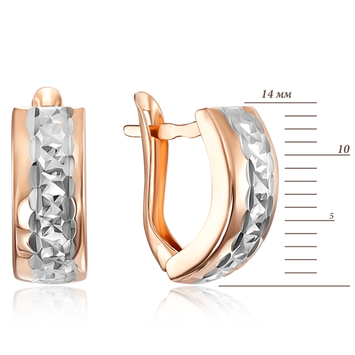 Золоті сережки з алмазною гранню. Артикул 02841-5/01/3 (02841/д)