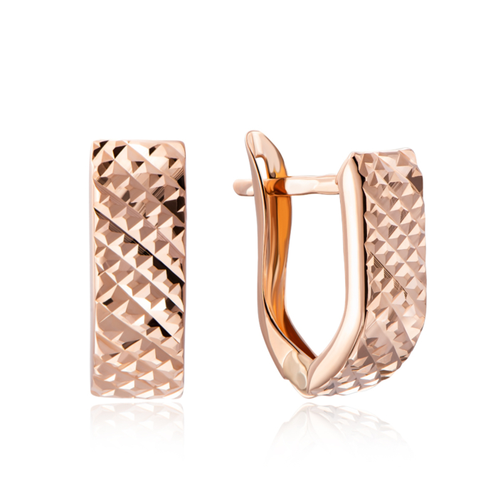 Золоті сережки з алмазною гранню. Артикул 02846-2/01/2