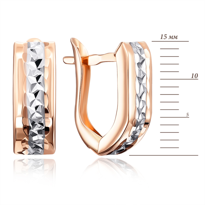 Золотые серьги с алмазной гранью. Артикул 02846-5/01/3