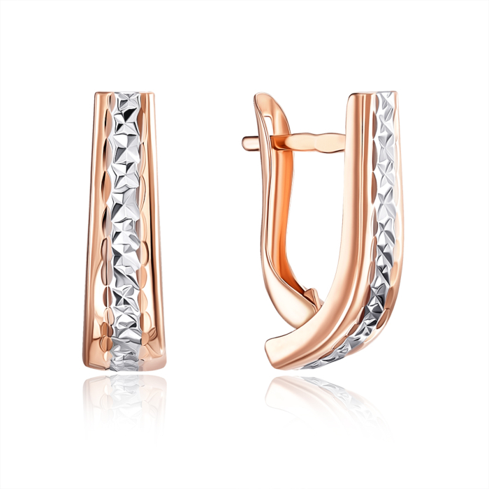 Золоті сережки з алмазною гранню. Артикул 02847-5/01/3