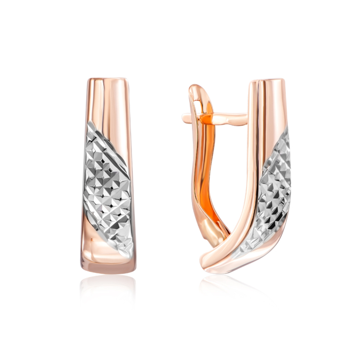 Золотые серьги с алмазной гранью. Артикул 02847-7/01/3