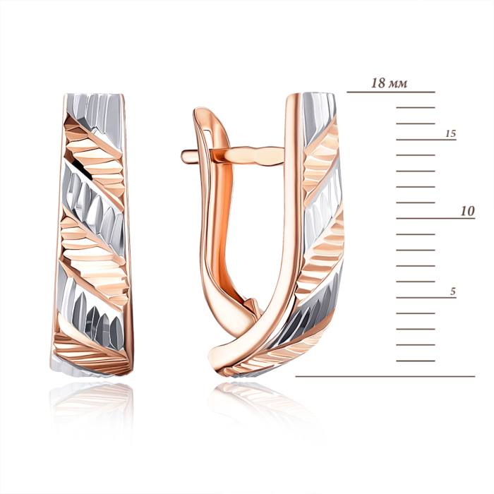 Золотые серьги с алмазной гранью. Артикул 02847-9/01/3