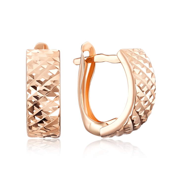 Золотые серьги с алмазной гранью. Артикул 02848-2/01/2