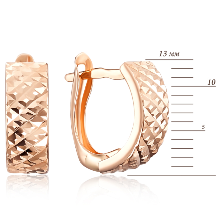 Золотые серьги с алмазной гранью. Артикул 02848-2/01/2