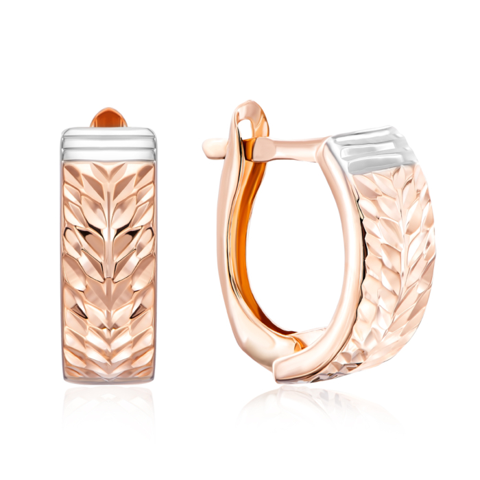 Золоті сережки з алмазною гранню. Артикул 02848/в