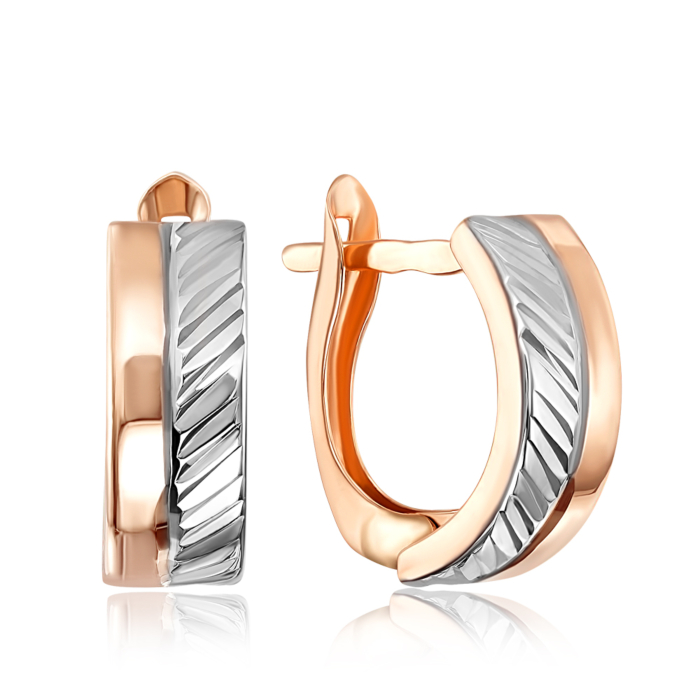 Золотые серьги с алмазной гранью. Артикул 02848-4/01/3