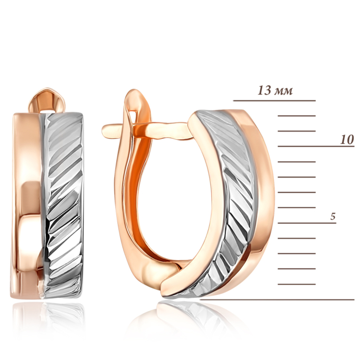 Золотые серьги с алмазной гранью. Артикул 02848-4/01/3