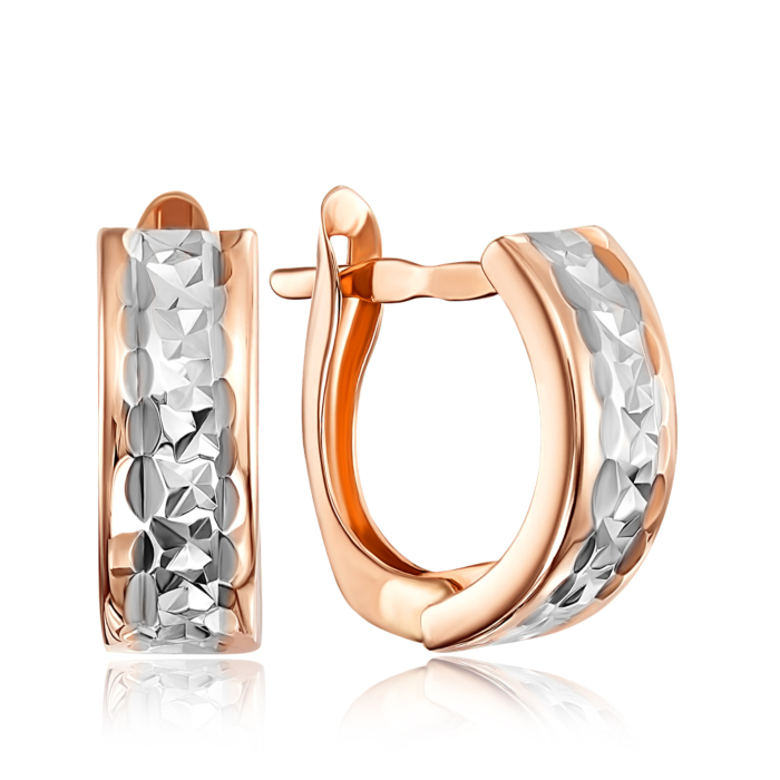 Золотые серьги с алмазной гранью. Артикул 02848-5/01/3