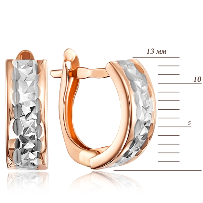 Золотые серьги с алмазной гранью. Артикул 02848-5/01/3