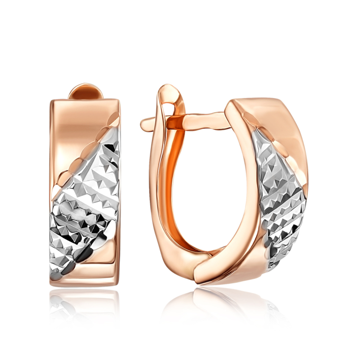 Золоті сережки з алмазною гранню. Артикул 02848-7/01/3