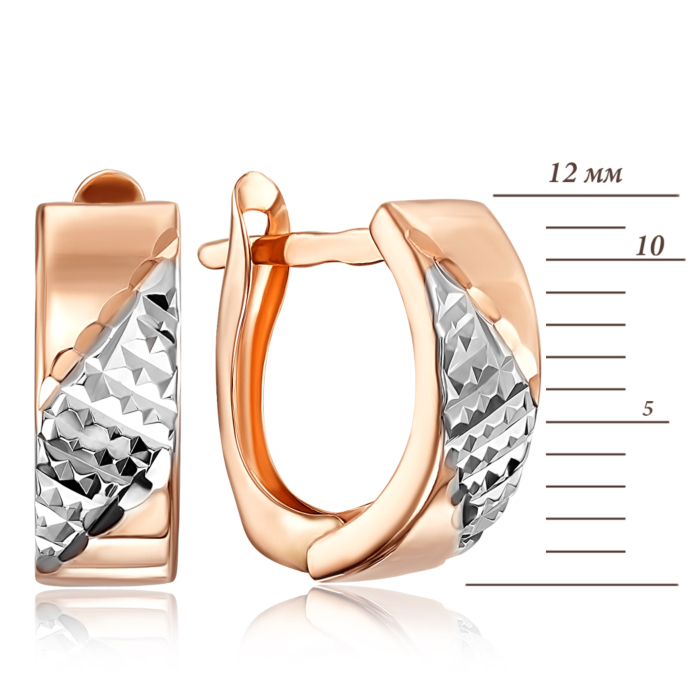 Золоті сережки з алмазною гранню. Артикул 02848-7/01/3