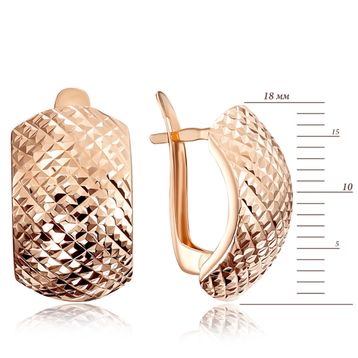 Золоті сережки з алмазною гранню. Артикул 02897-2/01/2