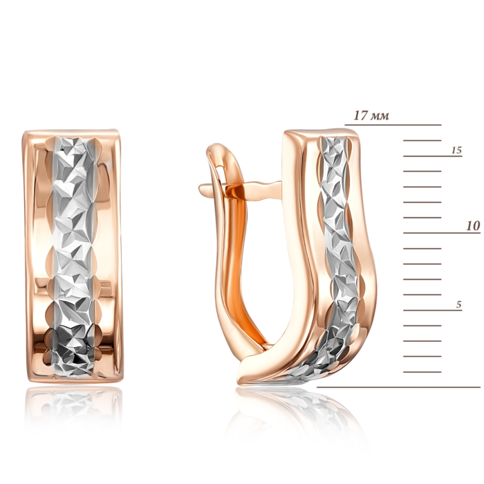 Золоті сережки з алмазною гранню. Артикул 02900-5/01/3 (02900/д)