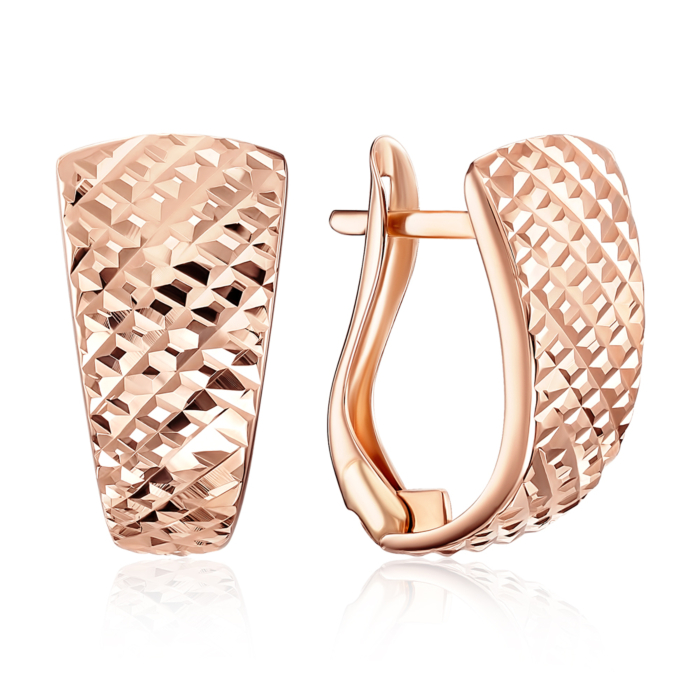 Золотые серьги с алмазной гранью. Артикул 02901-2/01/2