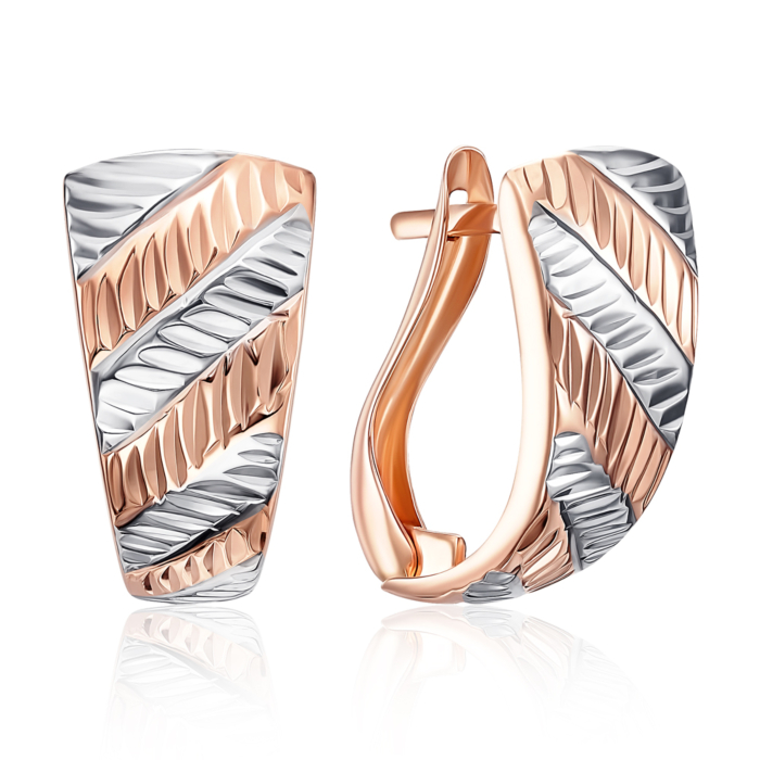 Золоті сережки з алмазною гранню. Артикул 02901-9/01/3