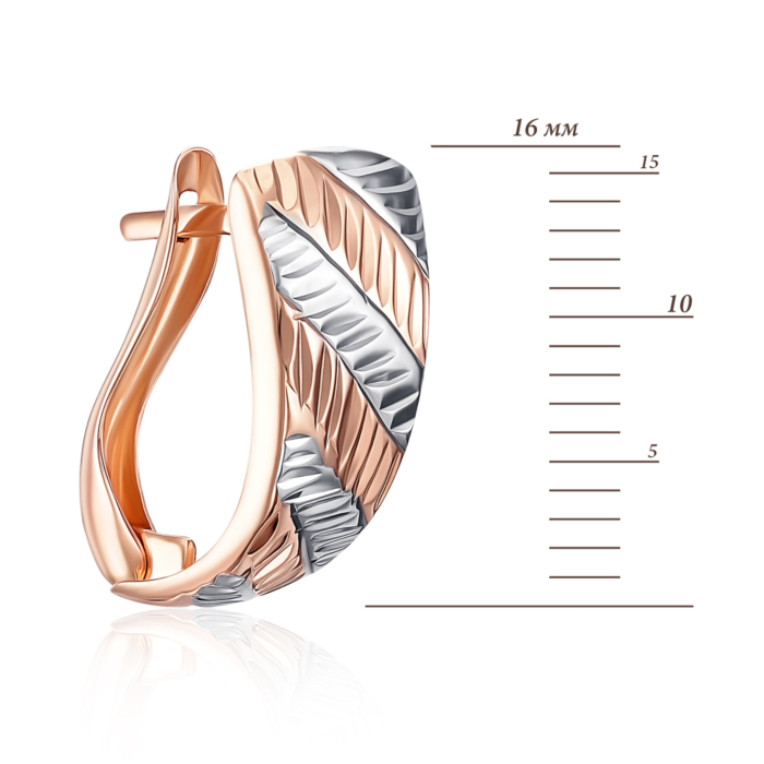 Золоті сережки з алмазною гранню. Артикул 02901-9/01/3