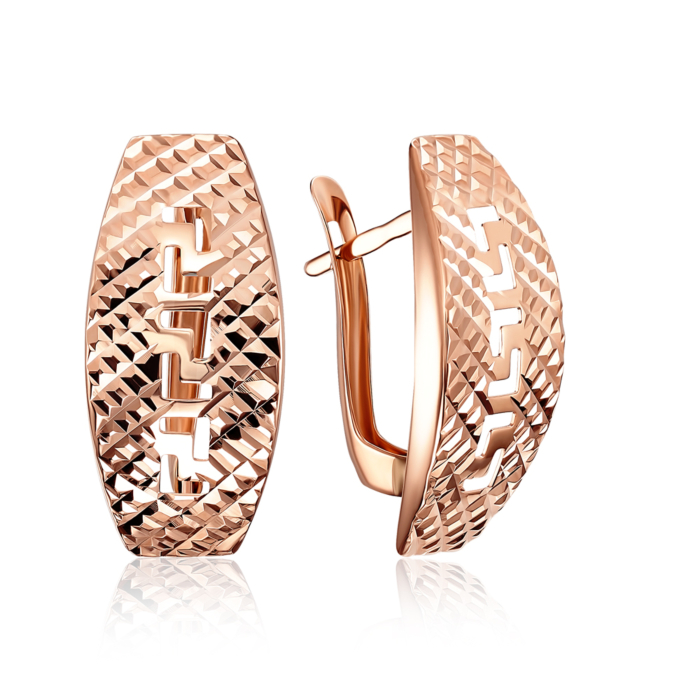 Золотые серьги с алмазной гранью. Артикул 02913-2/01/2 (02913/б)