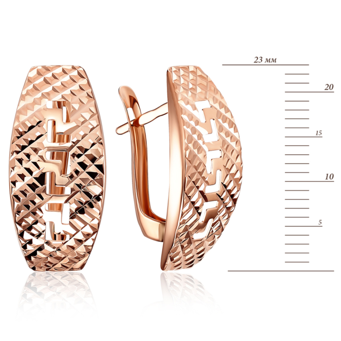 Золотые серьги с алмазной гранью. Артикул 02913-2/01/2 (02913/б)