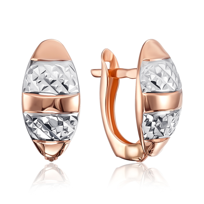 Золотые серьги с алмазной гранью. Артикул 02914-10/01/3