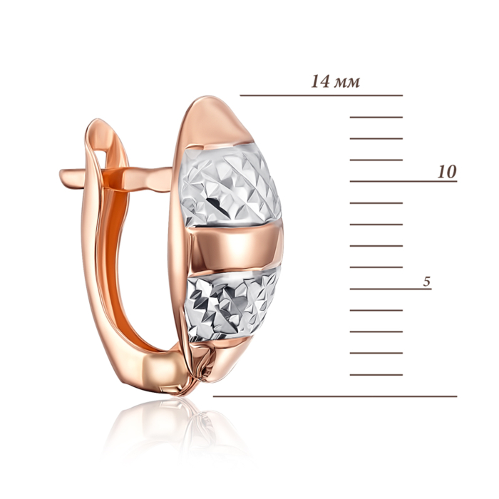 Золотые серьги с алмазной гранью. Артикул 02914-10/01/3