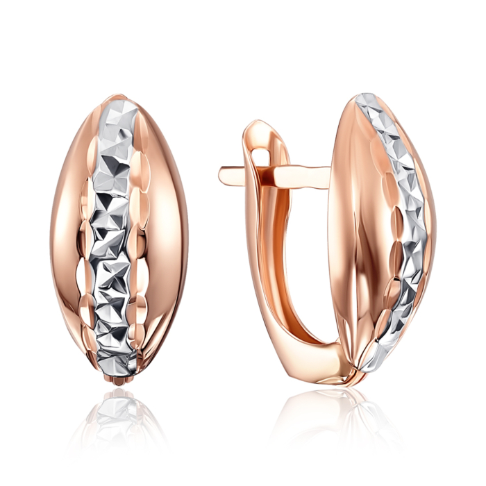 Золоті сережки з алмазною гранню. Артикул 02914-5/01/3