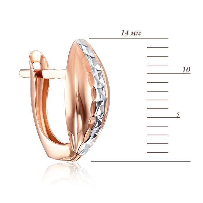 Золоті сережки з алмазною гранню. Артикул 02914-5/01/3