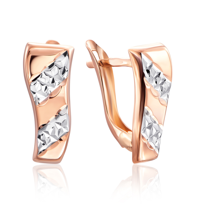 Золоті сережки з алмазною гранню. Артикул 02916-13/01/3