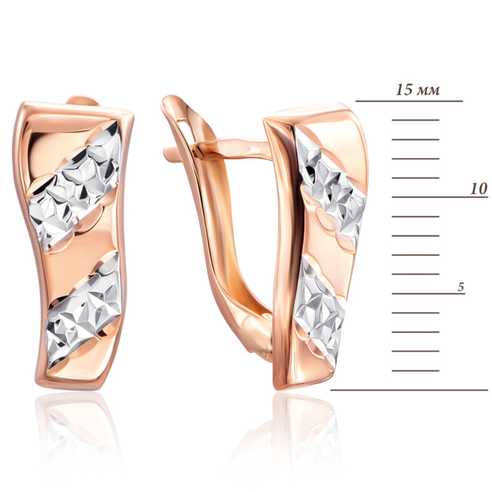 Золоті сережки з алмазною гранню. Артикул 02916-13/01/3