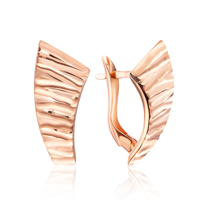 Золоті сережки з алмазною гранню. Артикул 02918-15/01/2