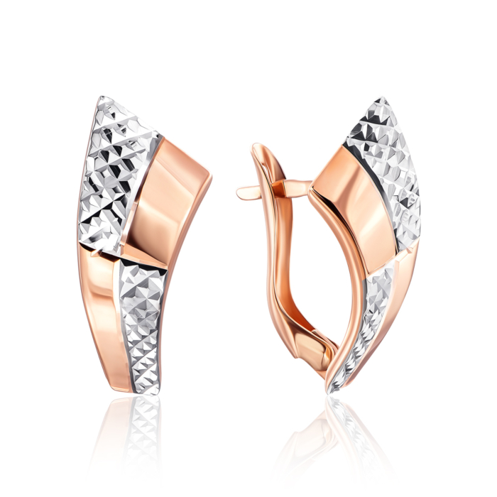 Золоті сережки з алмазною гранню. Артикул 02918-19/01/3
