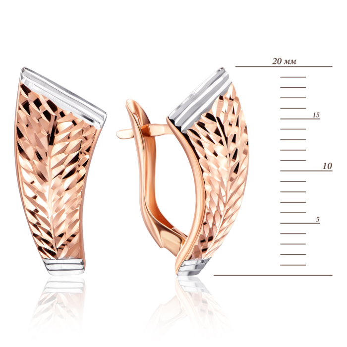 Золотые серьги с алмазной гранью. Артикул 02918-3/01/3