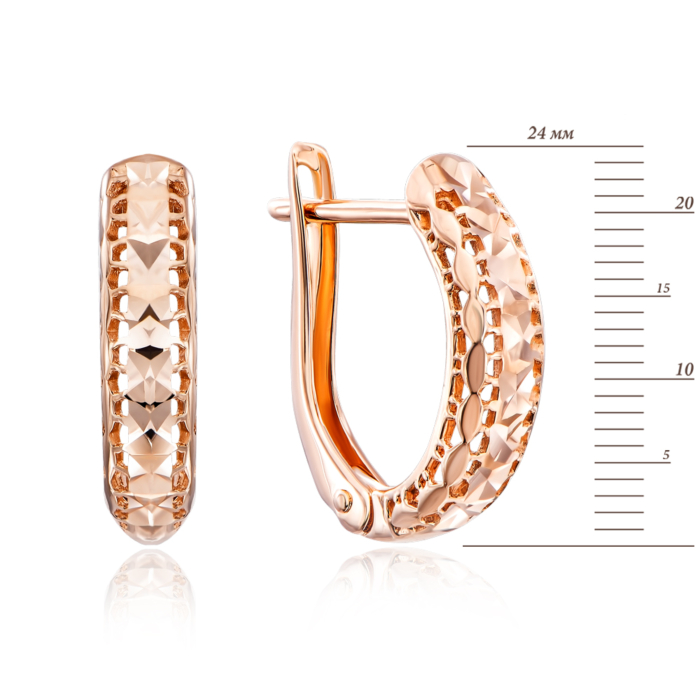 Золоті сережки з алмазною гранню. Артикул 21048/01/2