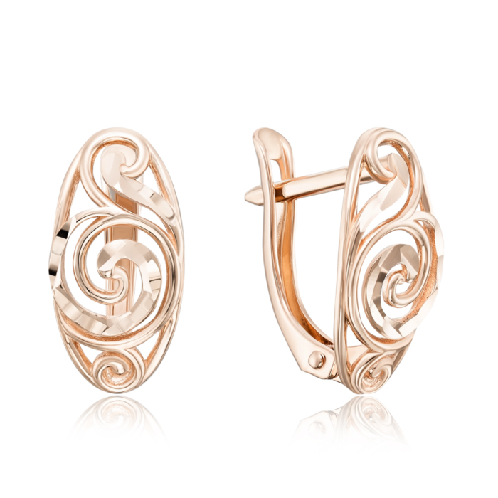 Золотые серьги с алмазной гранью. Артикул 22318/01/2